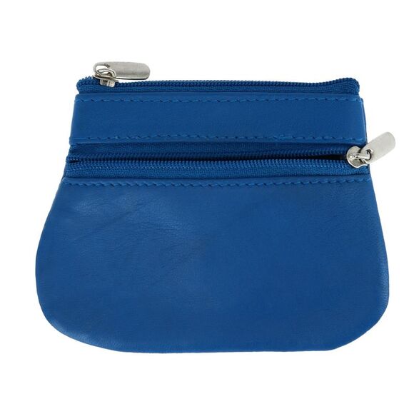 CTM Leather Zipper Coin Pouch Wallet - Picture 2 of 5